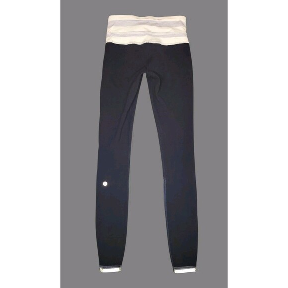 Lululemon Run Under Reversible Leggings Womens 4 Full Length Gray Black Athletic - Picture 4 of 13